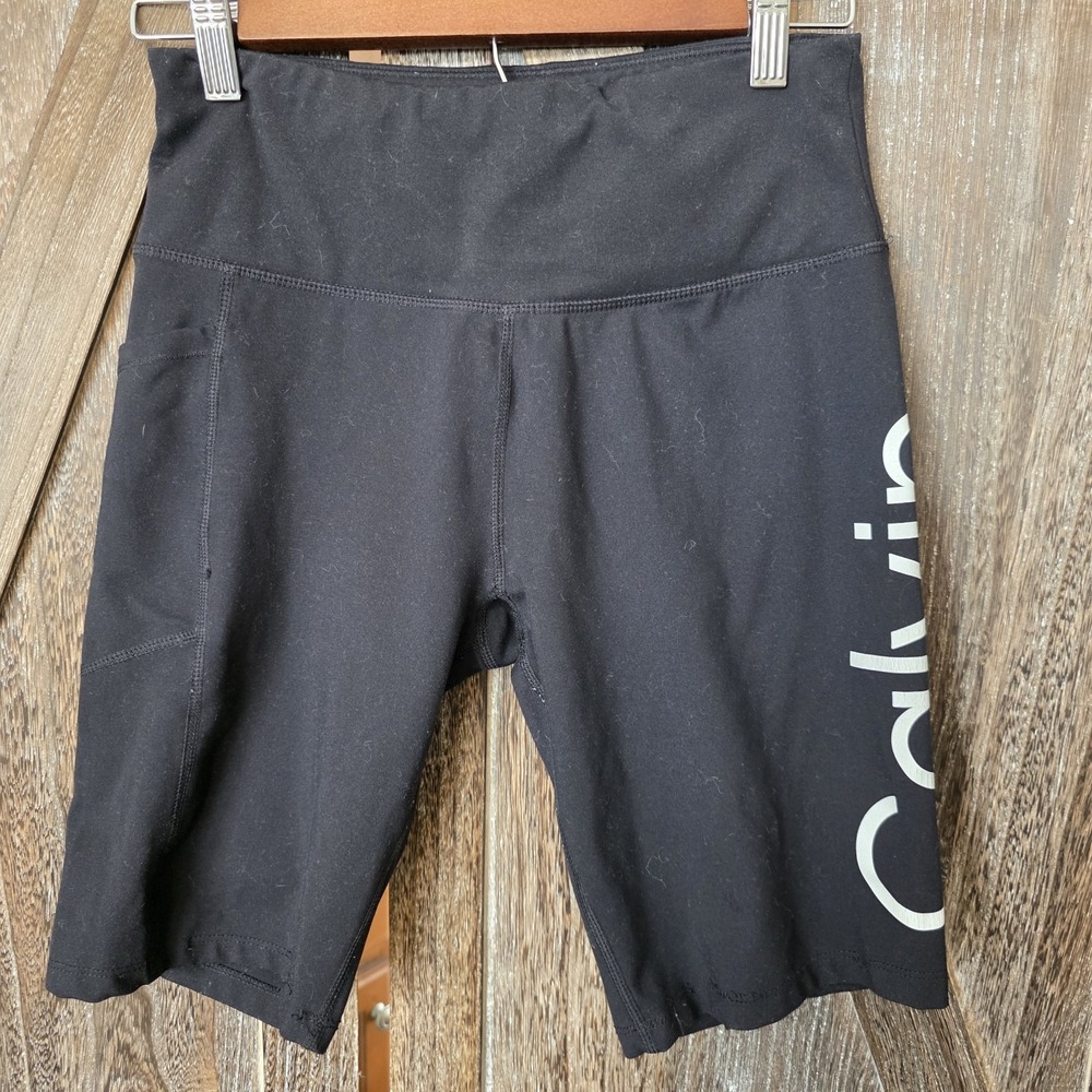Calvin Klein Shorts Size Medium Black Performance Biker Shorts Stretch Workout